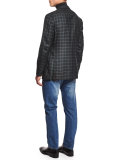 Windowpane Cashmere-Blend Sport Coat, Green