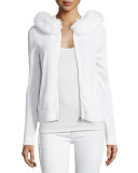Cashmere Fox-Fur-Trim Hoodie