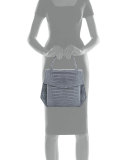 Crocodile Large Structured Top-Handle Bag, Gray Shiny