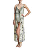 Embellished Crepe Tie-Front Maxi Coverup, Handiras Hold