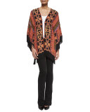 Geometric Silk Fringe Jacket