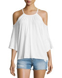 Bella Cold-Shoulder Top, Natural