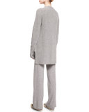 Cashmere Drawstring Pants, Gray Melange