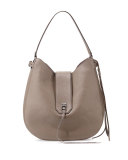Darren Leather Hobo Bag, Graphite