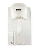 Crystal-Trim Silk French-Cuff Tuxedo Shirt