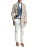Comfort Slim-Stretch Cotton Trousers, Optical White