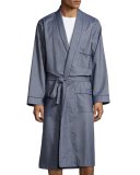 Tweed Robe with Piping, Blue