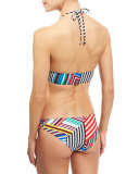 Mediterranean Vacation Multi-Print Halter Swim Top