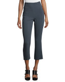 High-Waist Boot-Cut Cropped Pants, Slate