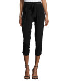 Allyn Drawstring-Waist Jogger Pants, Black