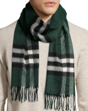 Men's Cashmere Giant Icon Scarf, Dark Green