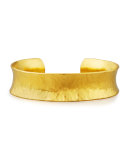 Large Hourglass Hammered Cuff in 24K Gold