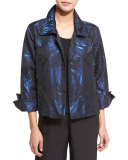 Night Blooms Jacquard Gala Jacket, Sapphire/Black