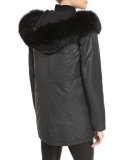 Tandy Oversized Hooded Parka & Detachable Patchwork-Fur Vest