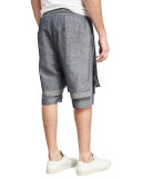 Dissociative Drawstring Shorts, Blue
