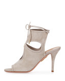 Sexy Thing Suede 85mm Sandal, Light Gray