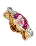 Swirled Candy Crystal Pillbox, Champagne/Red