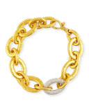 24k Galahad Link Bracelet with Diamonds