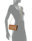 Saffiano Leather Wallet-on-Chain, Brown (Cannella)