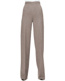 High-Waist Wide-Leg Pants, Taupe
