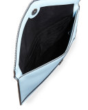 Leo Perforated Envelope Clutch Bag, Sky