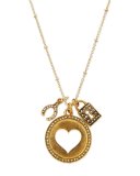 Heart Talisman Pendant Necklace, 32"