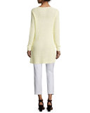 Shaker-Knit Organic Linen Sweater
