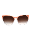 Swappy Streaked Cat-Eye Sunglasses, Pink