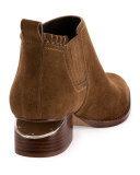 Kori Tilt-Heel Suede Bootie, Truffle