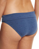 Solid Banded Swim Bottom, Navy