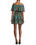 Tylie Floral-Print Off-the-Shoulder Ruffle Mini Dress, Multicolor