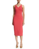 Sleeveless Crisscross Back Sheath Dress, Poppy