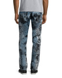 Paint-Splatter Denim Jeans, Black