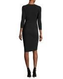 Peekaboo Cutout Sheath Dress, Nero (Black)