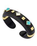 Weekend Black Jade Cuff Bracelet with Mixed Studs