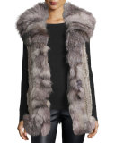 Rabbit & Fox Fur Vest, Gray