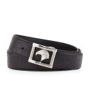Eagle-Head Crocodile Belt, Black