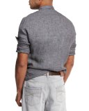 Linen Leisure Sport Shirt, Charcoal