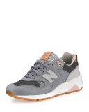 580 Suede Low-Top Sneaker, Gray