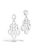 Bamboo White Moonstone Chandelier Earrings