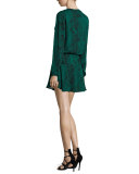 Pilar Snakeskin-Print Blouson Dress