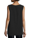 Sasha Sleeveless Printed-Front Blouse 