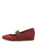 Aria Demi-Wedge Mary Jane Pump, Burgundy