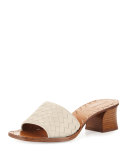 Intrecciato Napa 40mm Slide Sandal, Mist