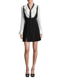 Antonia Ruffle Combo Jumper, Black/Ivory