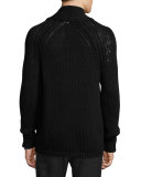 Roden Merino Wool-Blend Cardigan, Black