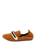 Colorblock-Strap Suede Moccasin