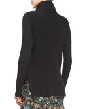 Asa Ribbed Cashmere Turtleneck Sweater, Black