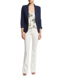 Mehira Open-Front Linen Jacket