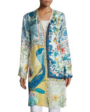 Sunday Printed Button-Front Long Cardigan